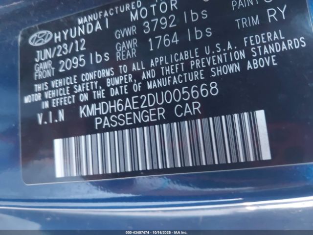 2013 HYUNDAI ELANTRA KMHDH6AE2DU005668 Photo 8