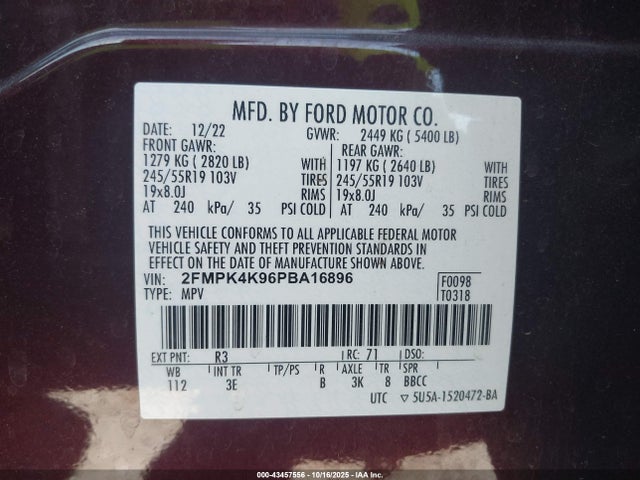 2023 FORD EDGE 2FMPK4K96PBA16896 Photo 8