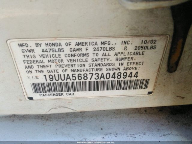 2003 ACURA TL 19UUA56873A048944 Photo 8