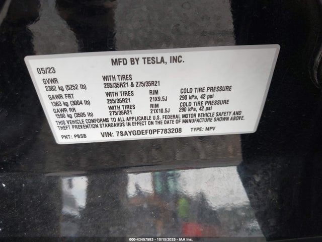 2023 TESLA MODEL Y 7SAYGDEF0PF783208 Photo 8
