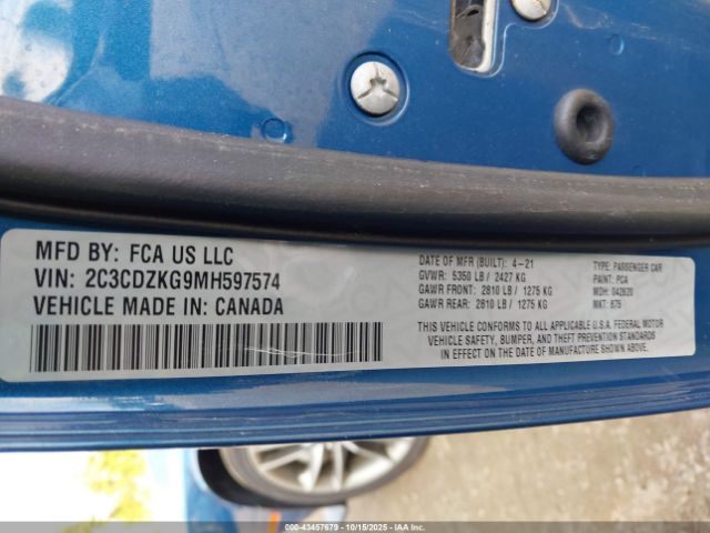 2021 DODGE CHALLENGER 2C3CDZKG9MH597574 Photo 8