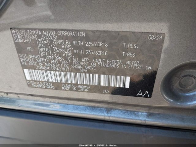2024 TOYOTA BZ4X JTMABACA3RA078711 Photo 8