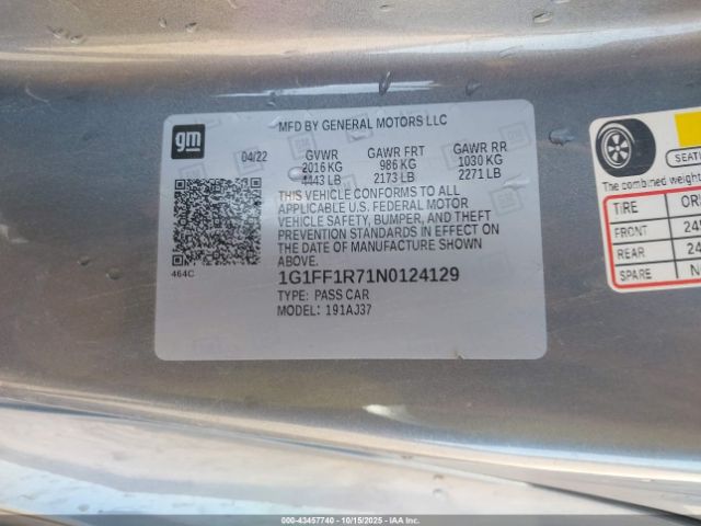 2022 CHEVROLET CAMARO 1G1FF1R71N0124129 Photo 8