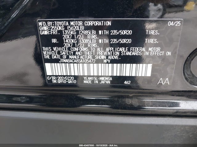 Toyota Bz4x Nightshade 2025 JTMABACA8SA105472 Image 9
