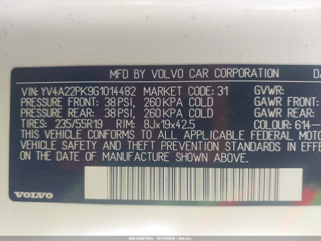 2016 VOLVO XC90 YV4A22PK9G1014482 Photo 8