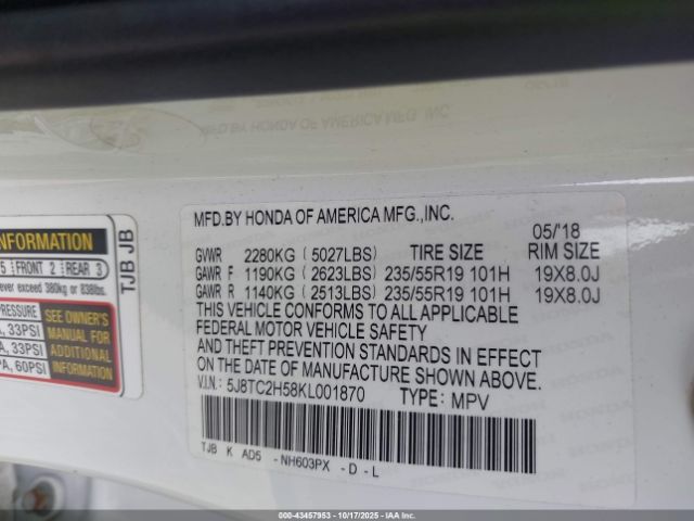 2019 ACURA RDX 5J8TC2H58KL001870 Photo 8