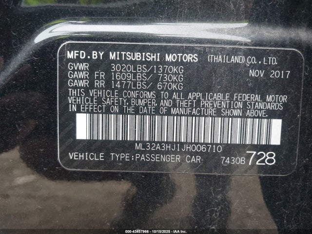 2018 MITSUBISHI MIRAGE ML32A3HJ1JH006710 Photo 8