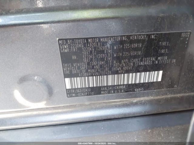 2022 TOYOTA RAV4 HYBRID 4T3B6RFV4NU100409 Photo 8