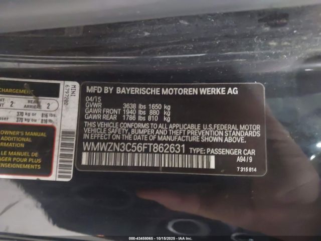 2015 MINI CONVERTIBLE WMWZN3C56FT862631 Photo 8