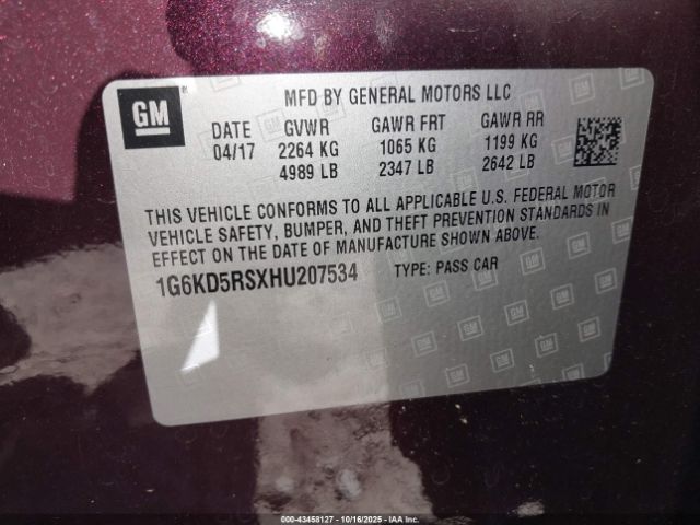 2017 CADILLAC CT6 1G6KD5RSXHU207534 Photo 8