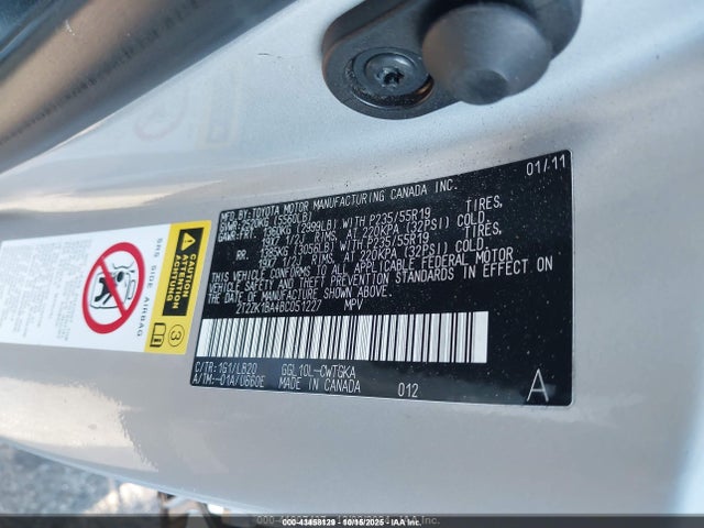 2011 Lexus Rx 350 მანქანა იყიდება აუქციონზე, vin: 2T2ZK1BA4BC051227, აუქციონის ნომერი: 43458129