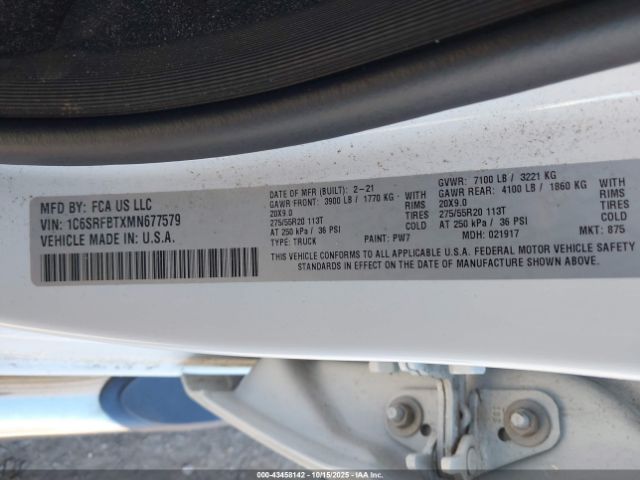 2021 RAM 1500 1C6SRFBTXMN677579 Photo 8