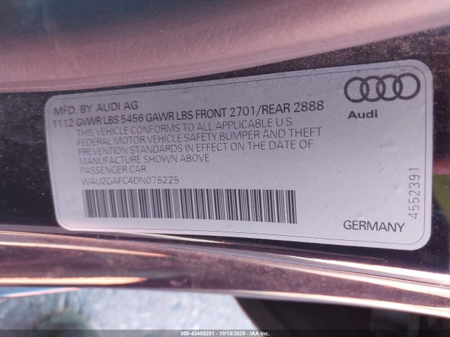 2013 AUDI A7 WAU2GAFC4DN076225 Photo 8
