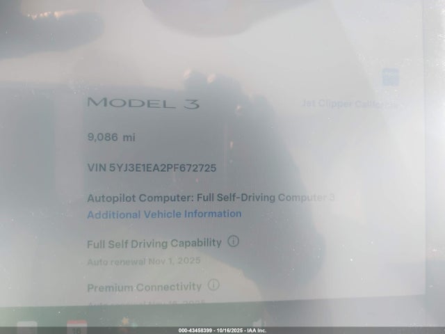 2023 TESLA MODEL 3 5YJ3E1EA2PF672725 Photo 6
