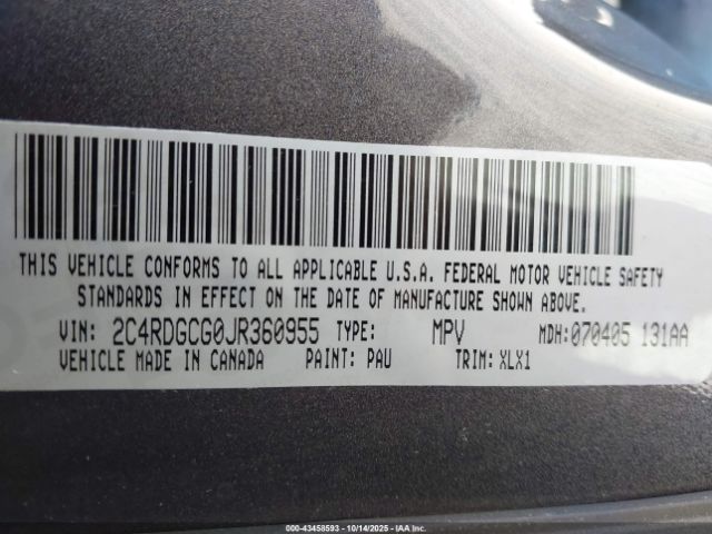 2018 DODGE GRAND CARAVAN 2C4RDGCG0JR360955 Photo 8