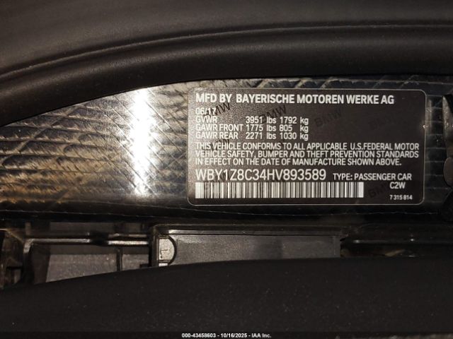 2017 BMW I3 WBY1Z8C34HV893589 Photo 8