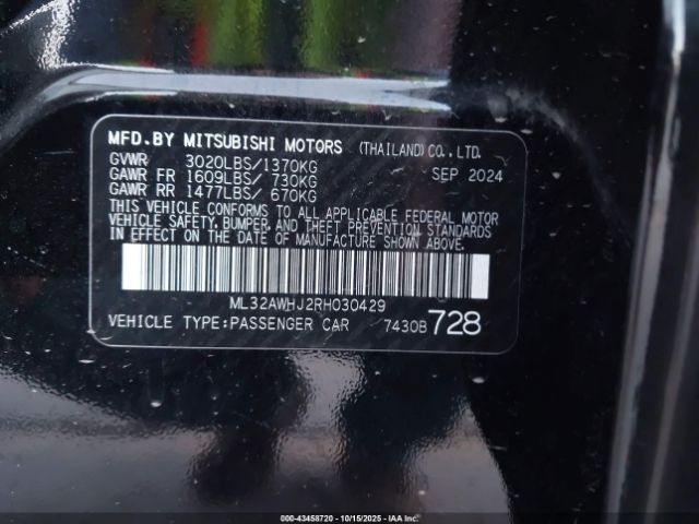 2024 MITSUBISHI MIRAGE ML32AWHJ2RH030429 Photo 8