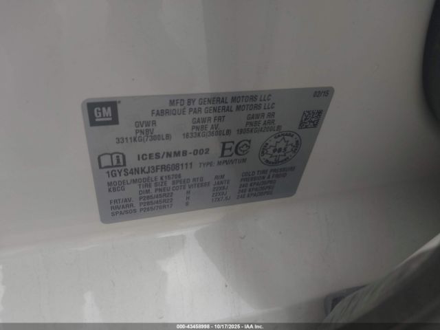 2015 CADILLAC ESCALADE 1GYS4NKJ3FR608111 Photo 8