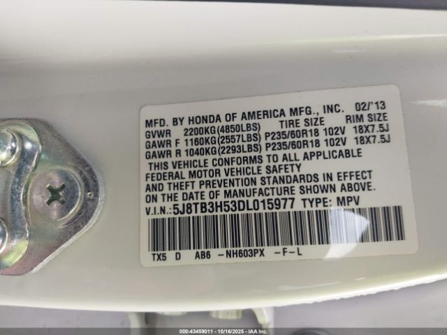 2013 ACURA RDX 5J8TB3H53DL015977 Photo 8