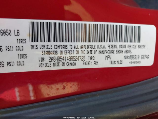 2009 CHRYSLER TOWN & COUNTRY 2A8HR54149R524725 Photo 8