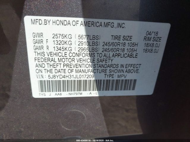 2018 ACURA MDX 5J8YD4H31JL017209 Photo 8