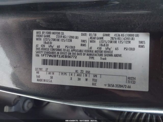 2018 FORD F-250 1FT7W2BT2JEB56772 Photo 8