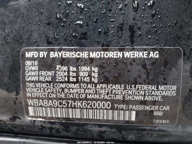 2017 BMW 320I WBA8A9C57HK620000 Photo 8