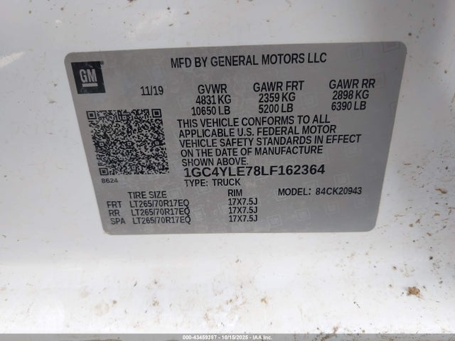 Chevrolet Silverado 2500hd 4wd Long Bed Wt 2020 1GC4YLE78LF162364 Image 9