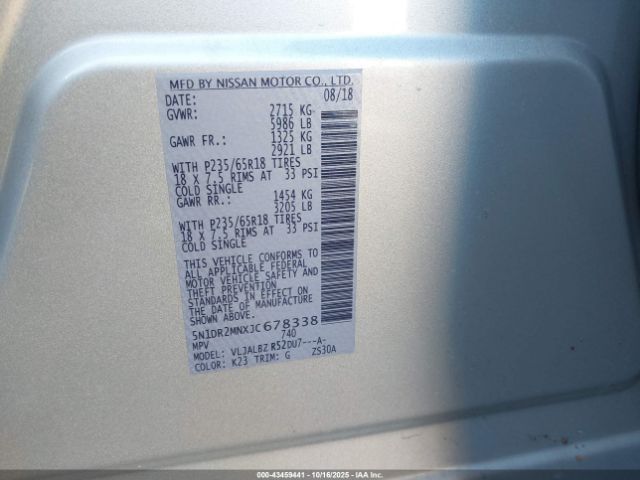 2018 NISSAN PATHFINDER 5N1DR2MNXJC678338 Photo 8