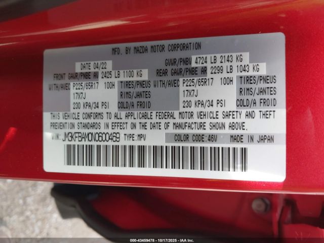 2022 MAZDA CX-5 JM3KFBAM0N0600469 Photo 8