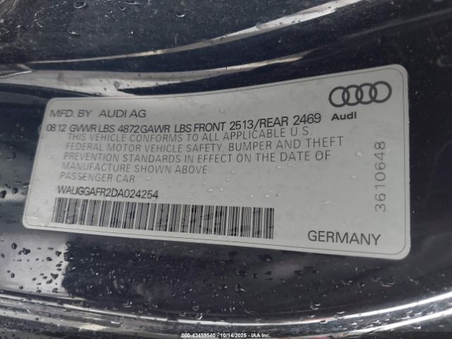 2013 AUDI S5 WAUGGAFR2DA024254 Photo 8