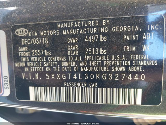 2019 KIA OPTIMA 5XXGT4L30KG327440 Photo 8
