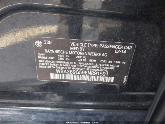 2014 BMW 335I WBA3B9G59ENR91591 Photo 8