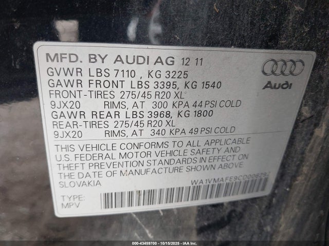 2012 AUDI Q7 WA1VMAFE9CD006292 Photo 8