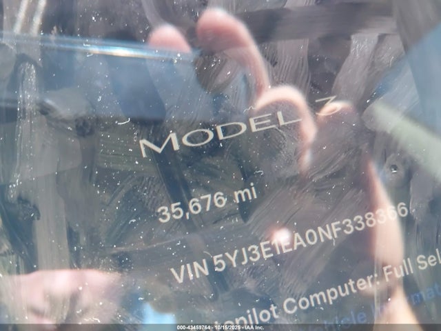 Aukcja sprzedaży 2022 Tesla Model 3 Rear-wheel Drive, vin: 5YJ3E1EA0NF338366, numer aukcji: 43459764