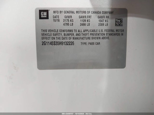 2G1145S35H9132226 Chevrolet IMPALA 2LZ