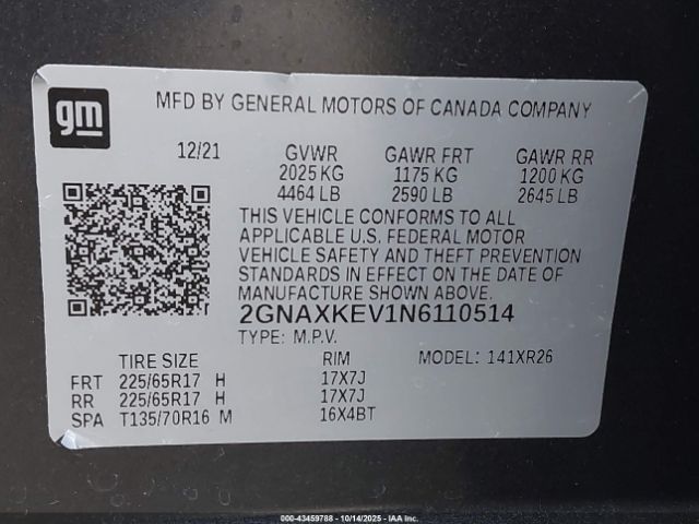 2022 CHEVROLET EQUINOX 2GNAXKEV1N6110514 Photo 8