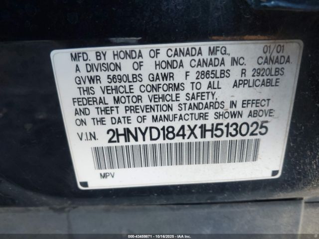 2001 ACURA MDX 2HNYD184X1H513025 Photo 8