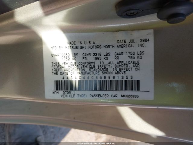 2005 MITSUBISHI ECLIPSE 4A3AC44G85E001253 Photo 8