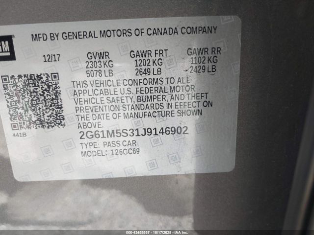 2018 CADILLAC XTS 2G61M5S31J9146902 Photo 8