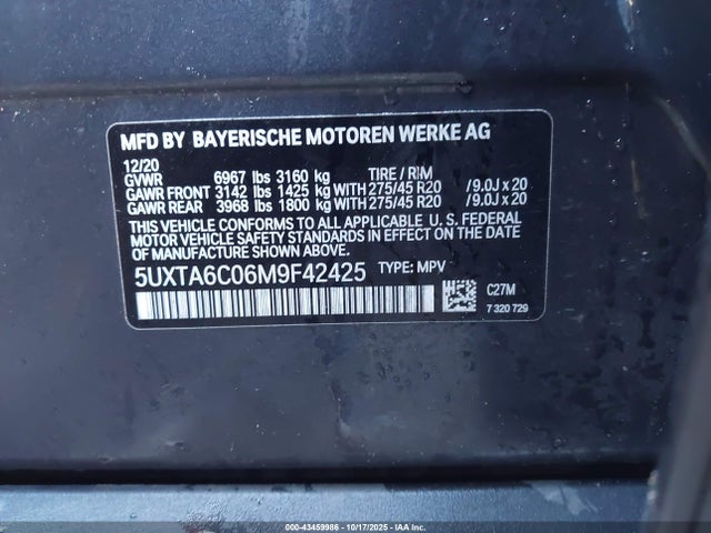 2021 BMW X5 PHEV 5UXTA6C06M9F42425 Photo 8