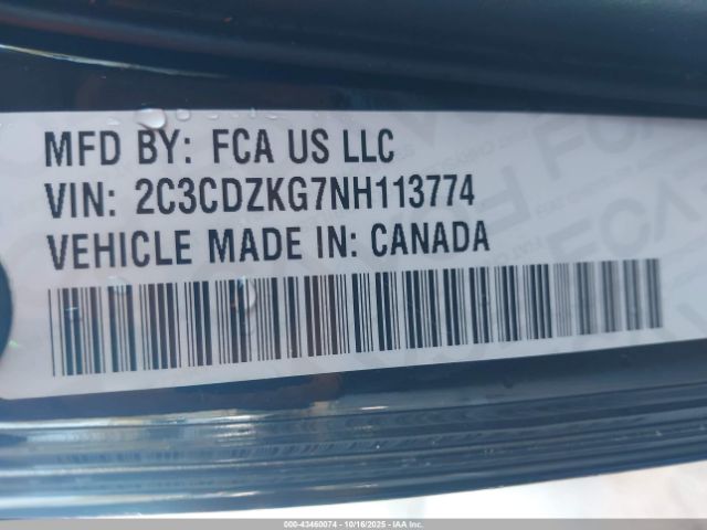 2022 DODGE CHALLENGER 2C3CDZKG7NH113774 Photo 8