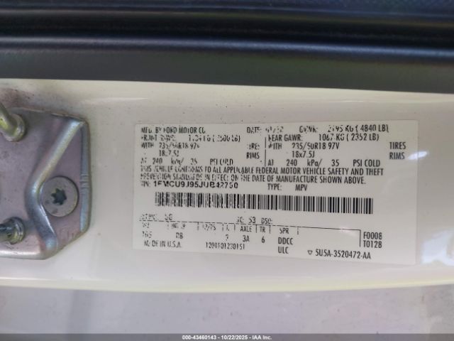 2018 FORD ESCAPE 1FMCU9J95JUB42790 Photo 8