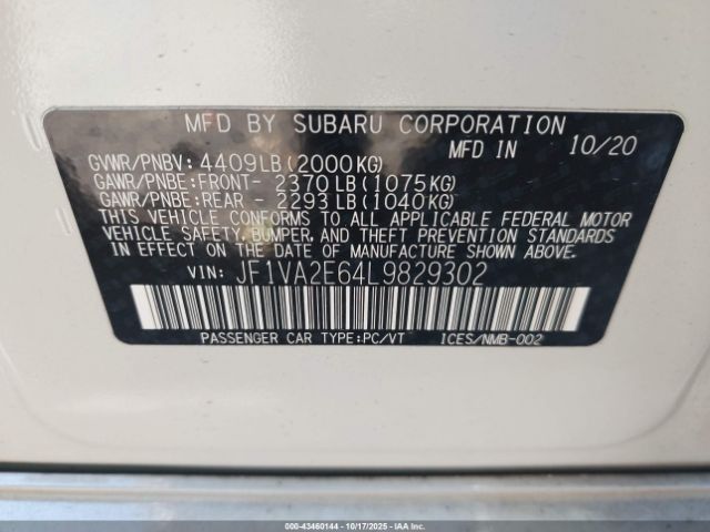 2020 SUBARU WRX STI JF1VA2E64L9829302 Photo 8