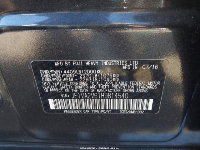 2017 SUBARU WRX STI JF1VA2V61H9814540 Photo 8