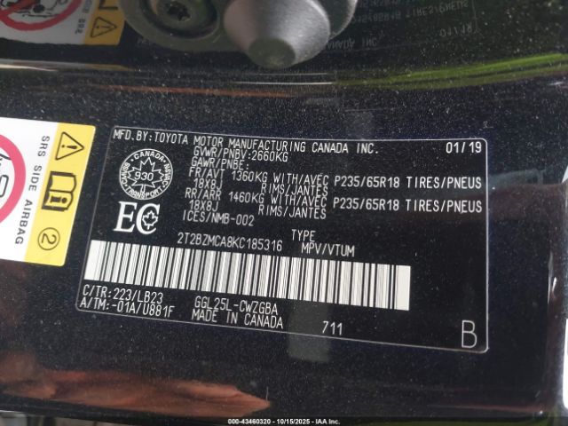 2019 LEXUS RX 350 2T2BZMCA8KC185316 Photo 8