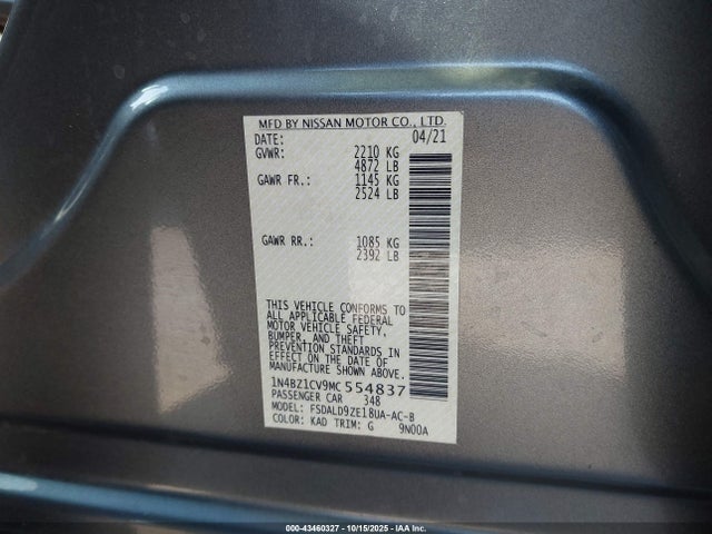 2021 NISSAN LEAF 1N4BZ1CV9MC554837 Photo 8