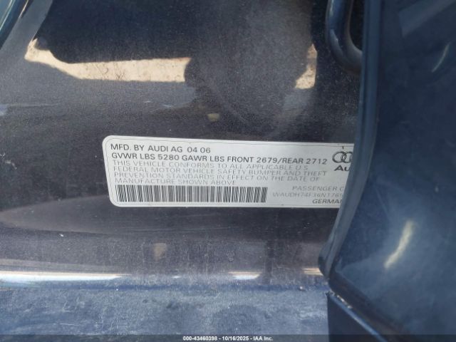 2006 AUDI A6 WAUDH74F36N176504 Photo 8
