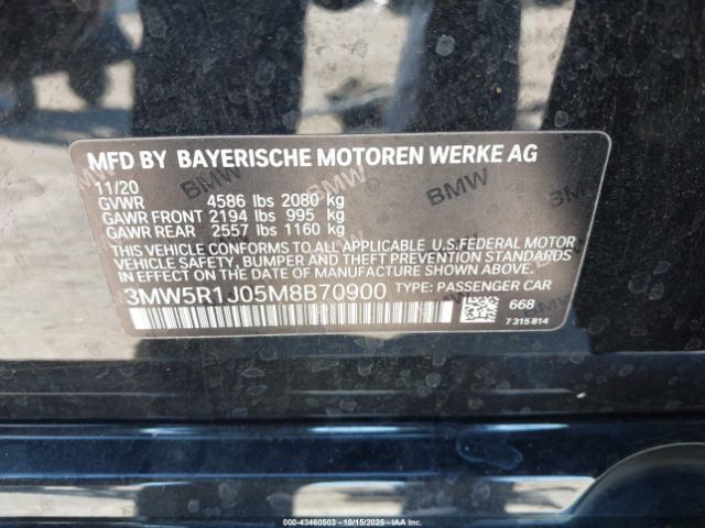 2021 BMW 330I 3MW5R1J05M8B70900 Photo 8