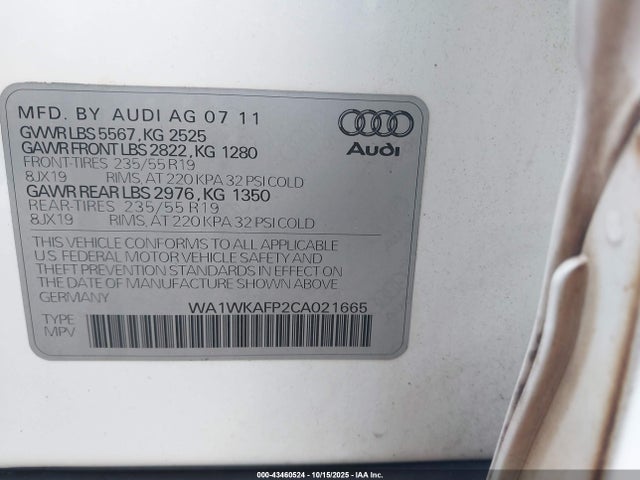 2012 AUDI Q5 WA1WKAFP2CA021665 Photo 8